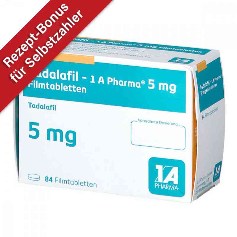 Tadalafil 1a Pharma 5 mg Filmtabletten 84 stk von 1 A Pharma GmbH PZN 13167807