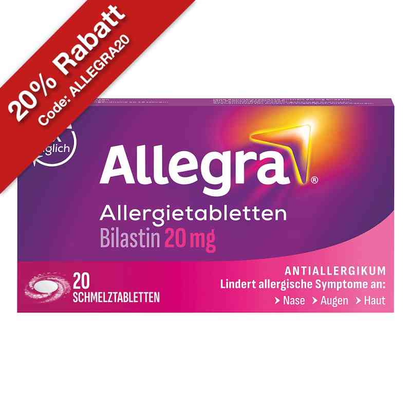 Allegra Allergie & Heuschnupfen Schmelztabletten mit Bilastin 20 stk von A. Nattermann & Cie GmbH PZN 18878909