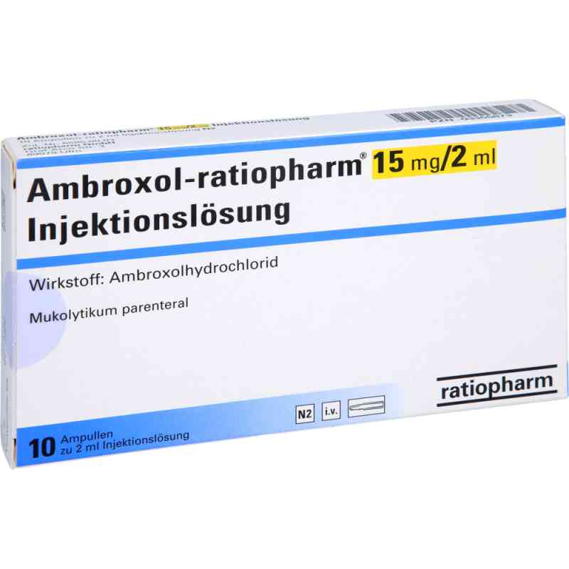 Ambroxol ratiopharm 15 mg/2 ml iniecto lsg. Ampullen 10 stk von ratiopharm GmbH PZN 03355873