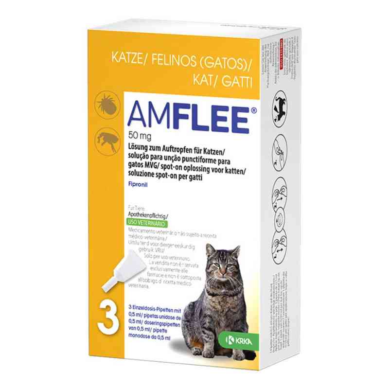 Amflee 50 mg Lösung zum Auftropfen für Katzen 3 stk von TAD Pharma GmbH PZN 11099757