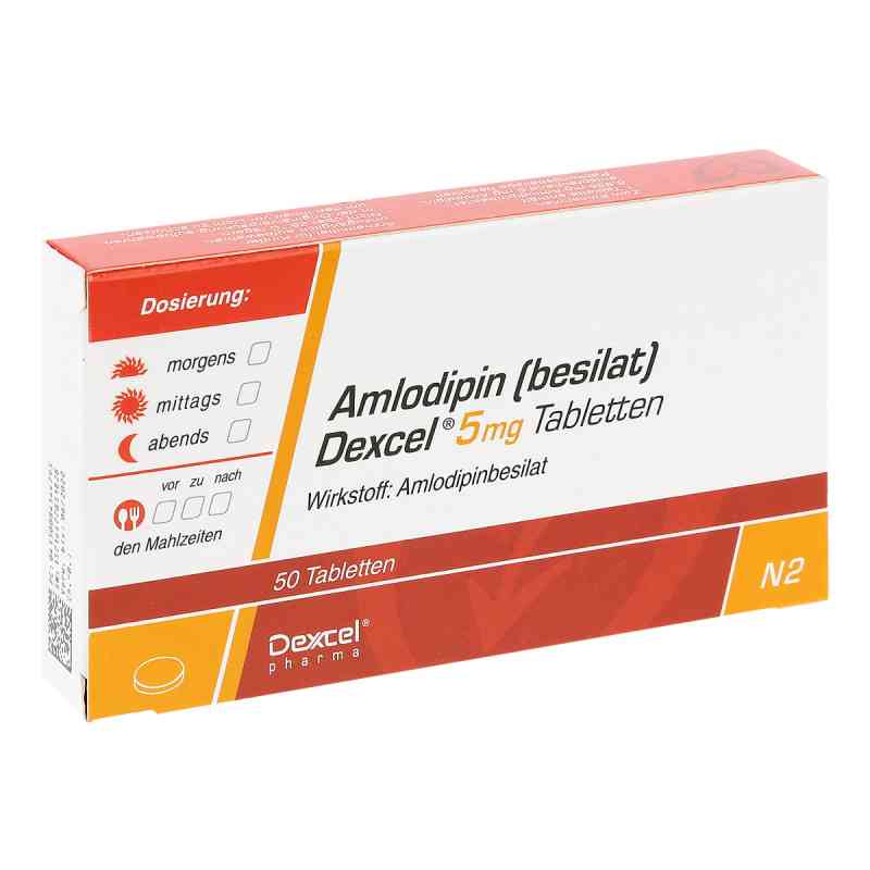 Amlodipin (besilat) Dexcel 5mg 50 stk von Dexcel Pharma GmbH PZN 08454479