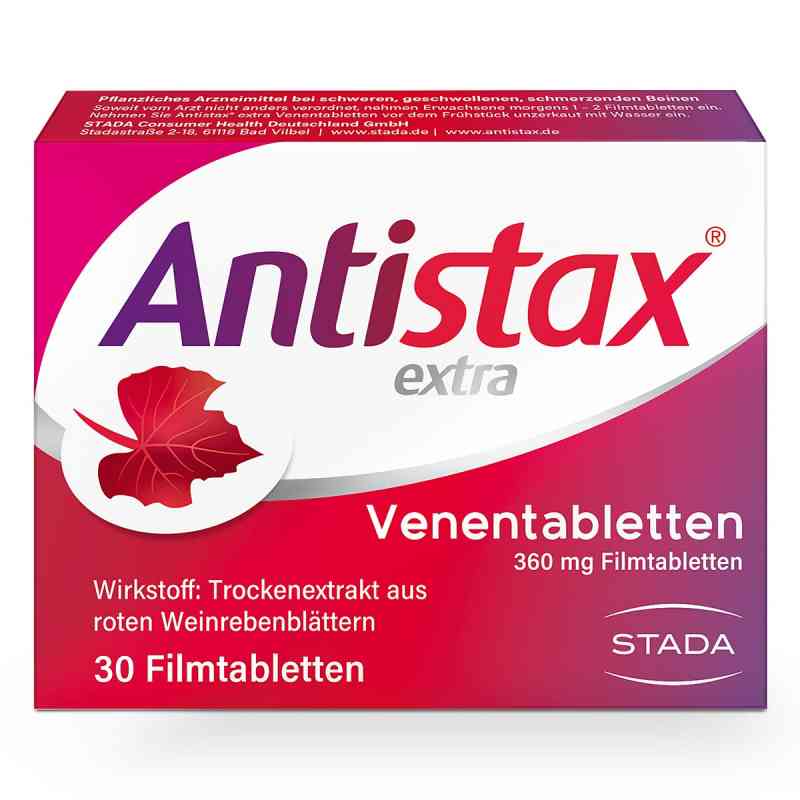Antistax extra Venentabletten bei Venenleiden & Venenschwäche 30 stk von STADA Consumer Health Deutschland GmbH PZN 00002312