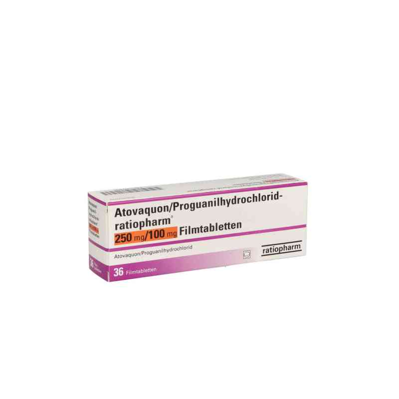Atovaquon/proguanil-hcl ratiopharm 250/100mg Fta 36 stk von ratiopharm GmbH PZN 13723421