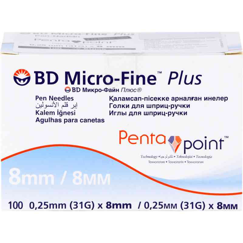 Bd Micro-fine+ 8 Nadeln 0,25x8 mm 100 stk von B2B Medical GmbH PZN 11049096