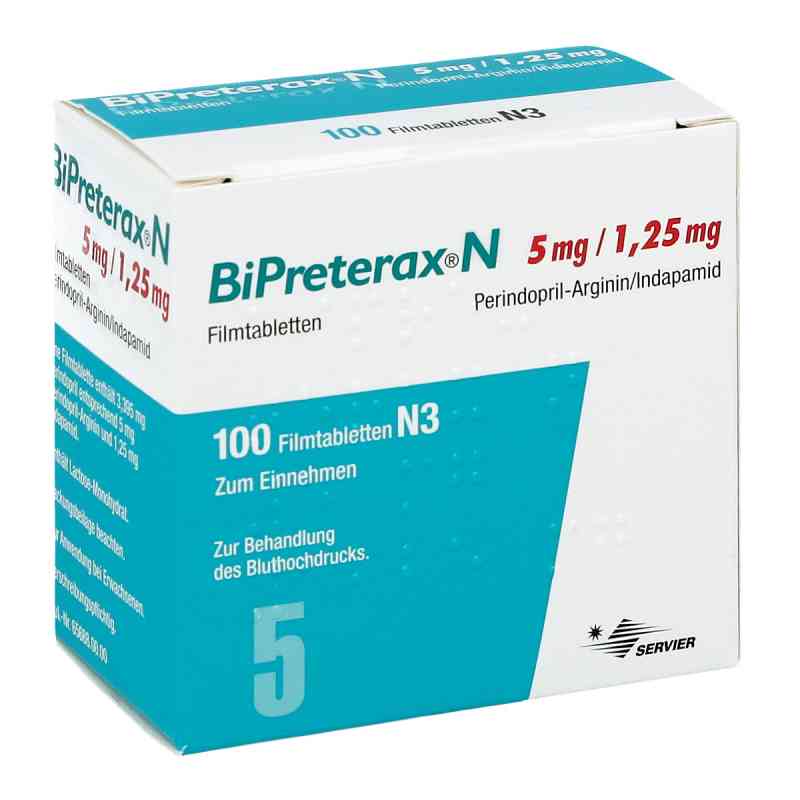 Bipreterax N 5 mg/1,25 mg Filmtabletten 100 stk von SERVIER Deutschland GmbH PZN 08407586