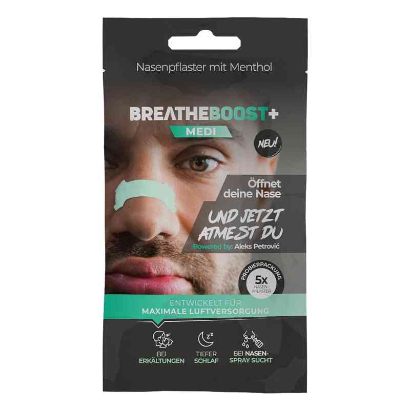 Breatheboost+ Medi Nasenpflaster mit Menthol Probeset 5 stk von AW Products GmbH PZN 08105762