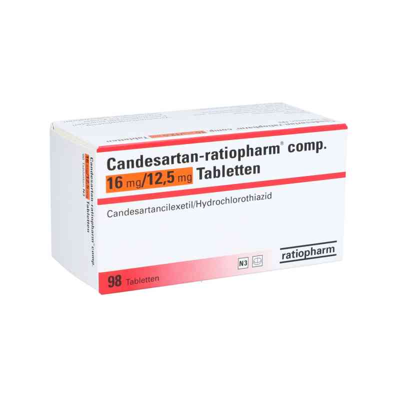 Candesartan-ratiopharm compositus 16mg/12,5mg 98 stk von ratiopharm GmbH PZN 09068229