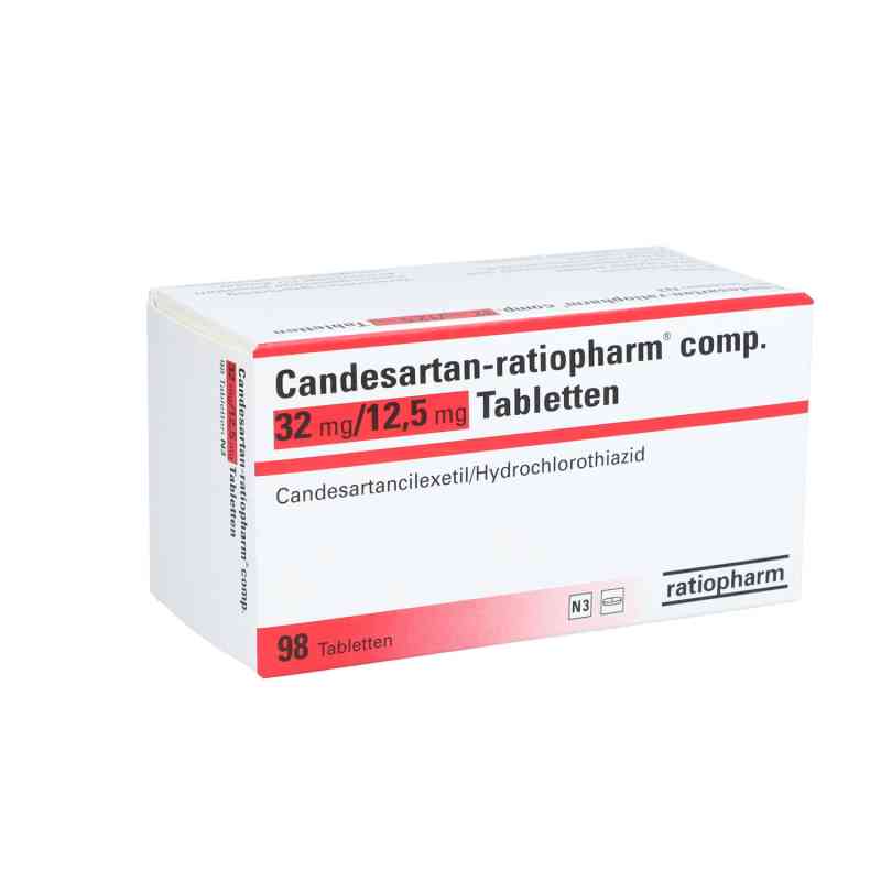 Candesartan-ratiopharm compositus 32 mg/12,5 mg Tabletten 98 stk von ratiopharm GmbH PZN 09068264