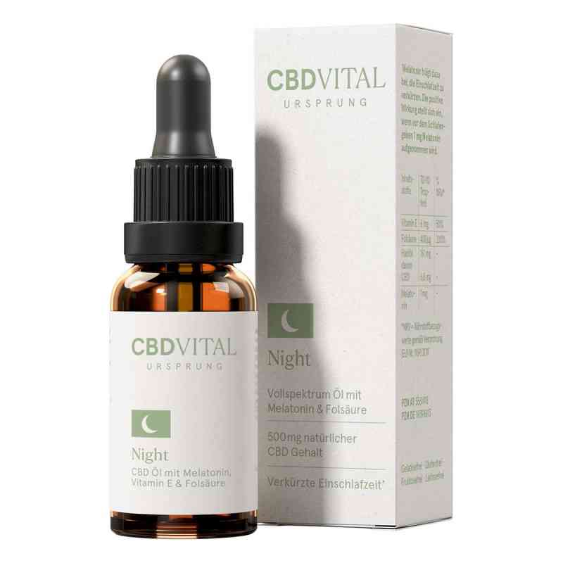 CBD VITAL CBD Ursprung NIGHT Tropfen 20 ml von Vitrasan GmbH PZN 18398813
