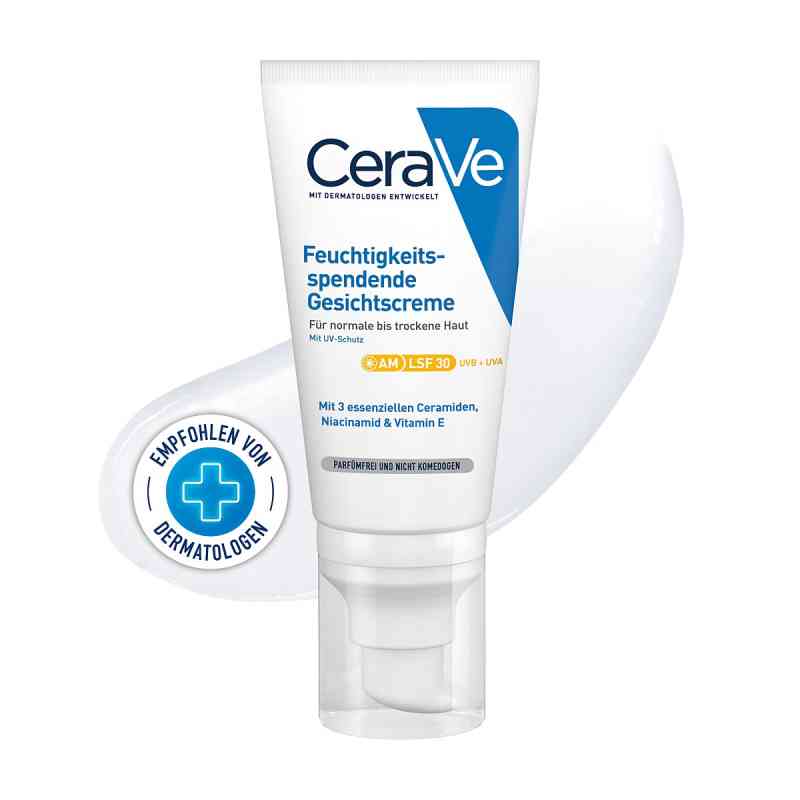 CeraVe Feuchtigkeitsspendende Gesichtscreme mit LSF 30 52 ml von L'Oreal Deutschland GmbH Geschäftsbereich CeraVe PZN 18386632