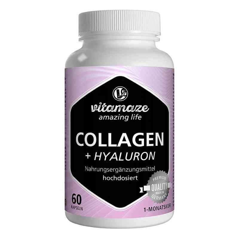 Collagen 300 mg + Hyaluron 100 mg Kapseln hochdosiert 60 stk von Vitamaze GmbH PZN 16018580