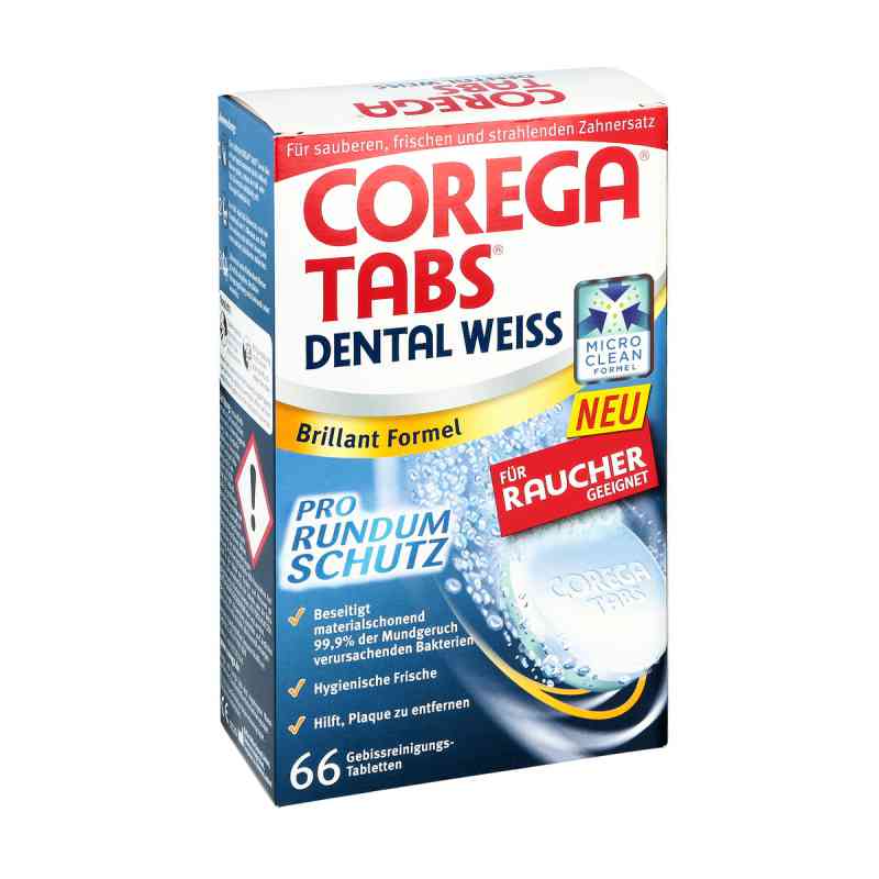 Corega Tabs Dental weiss Tabletten für Raucher 66 stk von Haleon Germany GmbH PZN 09753037