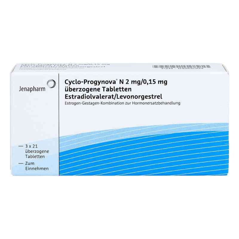Cyclo Progynova N 2 mg/0,15 mg überzogene Tab. 3X21 stk von Jenapharm GmbH & Co.KG PZN 04868304