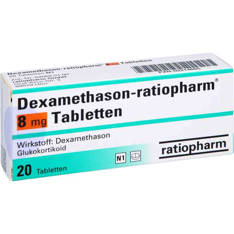 Dexamethason-ratiopharm 8 mg Tabletten 20 stk von ratiopharm GmbH PZN 02214685