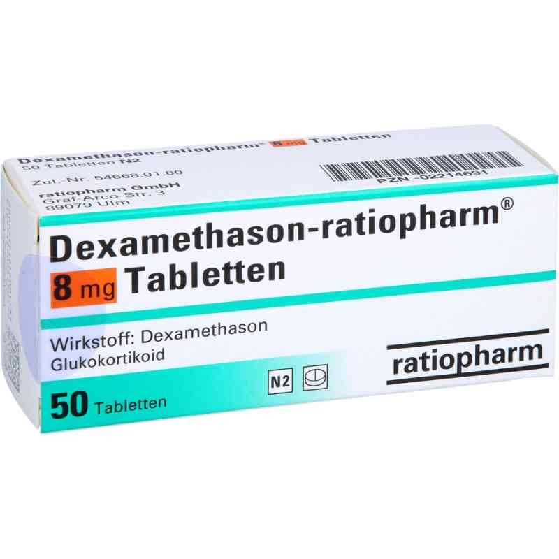 Dexamethason-ratiopharm 8 mg Tabletten 50 stk von ratiopharm GmbH PZN 02214691