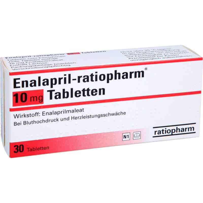 Enalapril-ratiopharm 10 mg Tabletten 30 stk von ratiopharm GmbH PZN 00638228