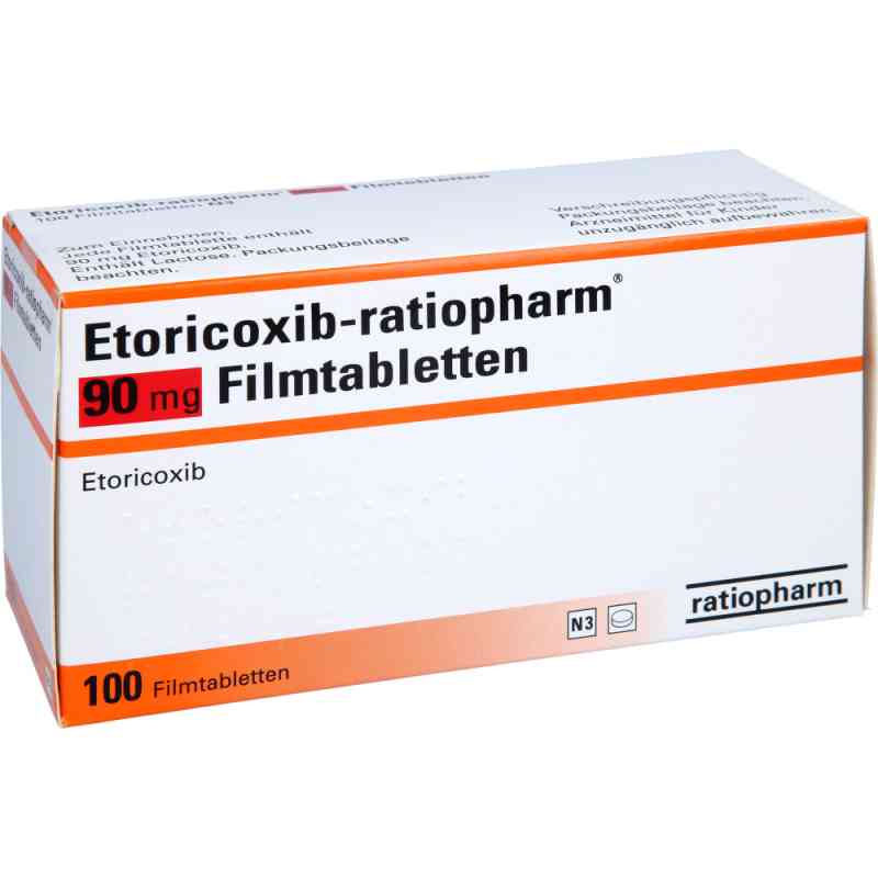 Etoricoxib ratiopharm 90 mg Filmtabletten 100 stk von ratiopharm GmbH PZN 12377141