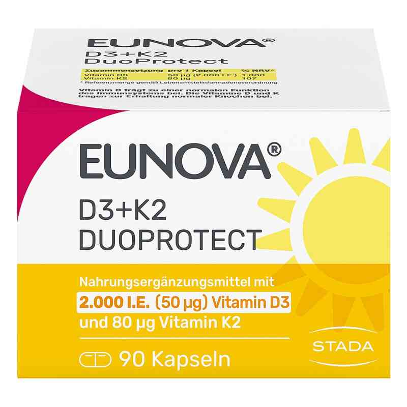 Eunova DuoProtect Vitamin D3+K2 2000IE/80UG 90 stk von STADA Consumer Health Deutschland GmbH PZN 14133549