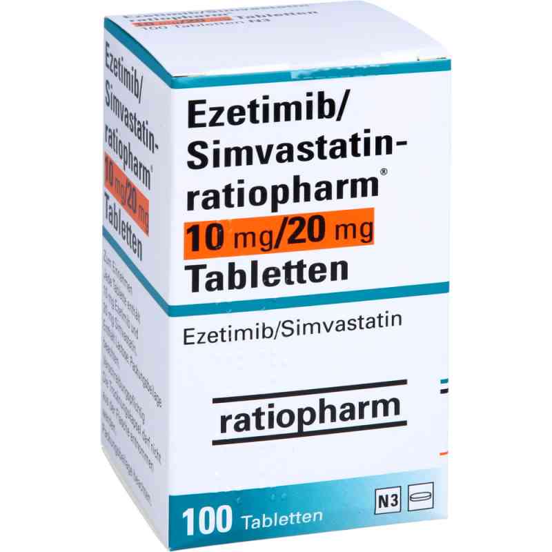 Ezetimib/simvastatin ratiopharm 10 mg/20 mg Tabletten 100 stk von ratiopharm GmbH PZN 13858836