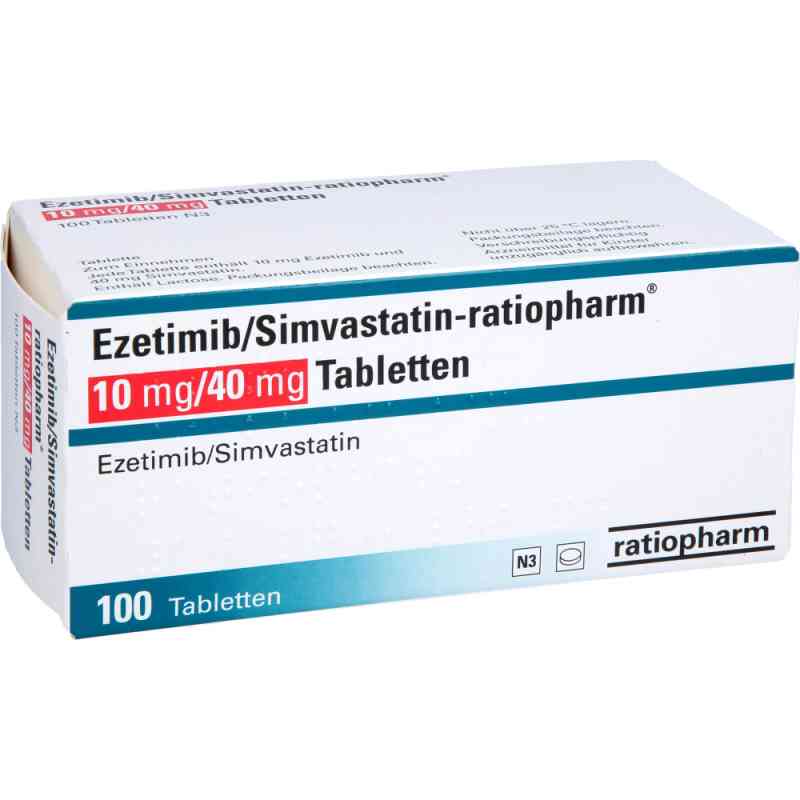 Ezetimib/simvastatin ratiopharm 10 mg/40 mg Tabletten 100 stk von ratiopharm GmbH PZN 13858977