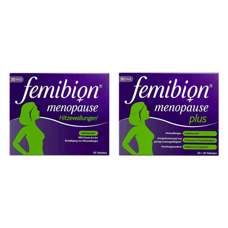 Femibion Menopause Hitzewallungen + Menopause Plus 1 Set von WICK Pharma - Zweigniederlassung der Procter & Gam PZN 08104397