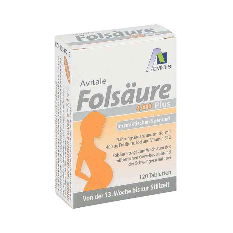 Folsäure 400 Plus B12+jod Tabletten 120 stk von Avitale GmbH PZN 10547716