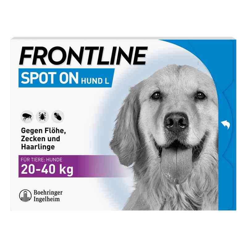 Frontline Spot on Hund 40 veterinär Lösung gegen Floh und Zecke 3 stk von Boehringer Ingelheim VETMEDICA G PZN 00662899