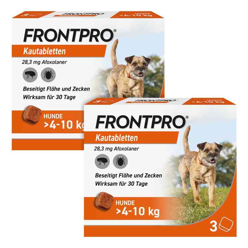 FRONTPRO Kautabletten für Hunde 4-10 kg 2x3 stk von Boehringer Ingelheim VETMEDICA GmbH PZN 08102411