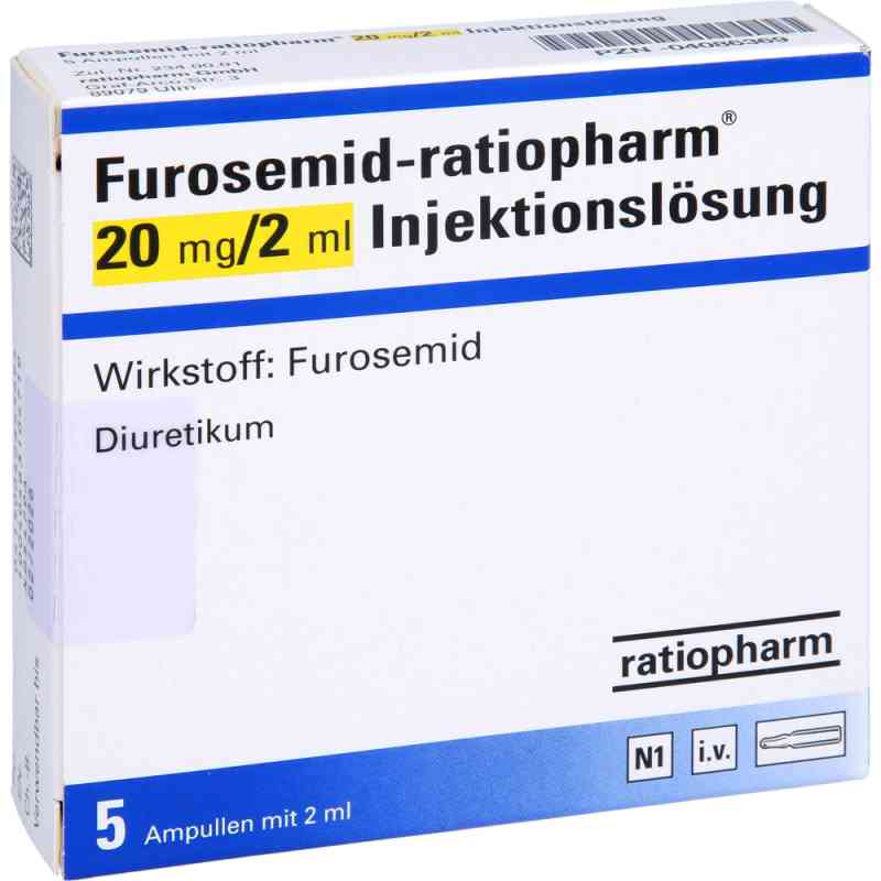 Furosemid-ratiopharm 20 mg/2 ml iniecto -lsg. Ampullen 5 stk von ratiopharm GmbH PZN 04086369