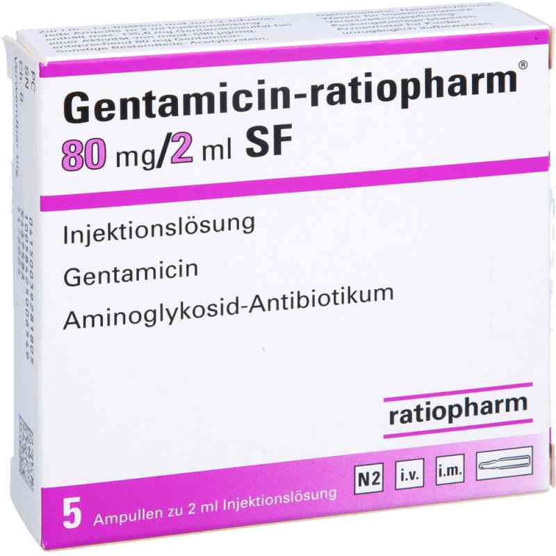 Gentamicin ratiopharm 80mg/2ml iniecto lsg.sf Ampullen 5 stk von ratiopharm GmbH PZN 03928180
