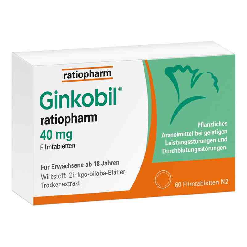 Ginkobil ratiopharm 40mg mit Ginkgo biloba 60 stk von ratiopharm GmbH PZN 06680800
