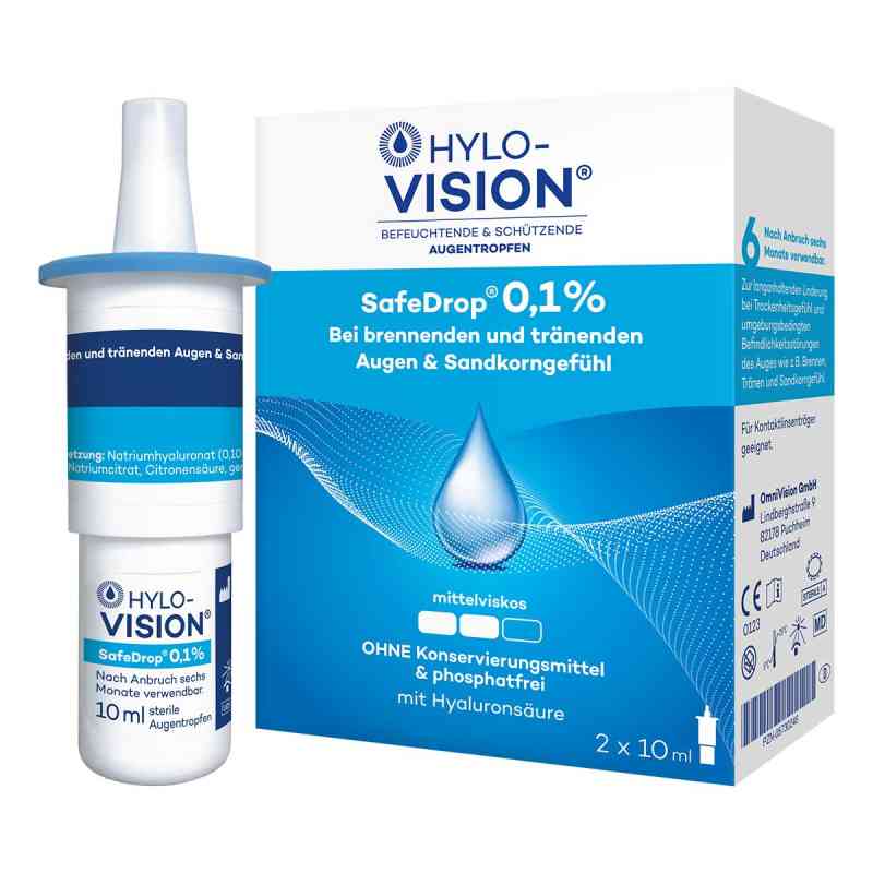Hylo-Vision Safedrop 0,1% Augentropfen 2X10 ml von OmniVision GmbH PZN 05730246