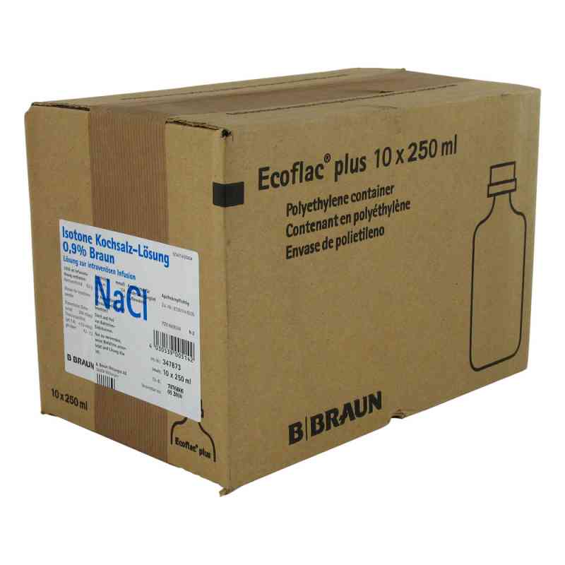 Kochsalzlösung 0,9% Ecoflac Plus 10X250 ml von B. Braun Melsungen AG PZN 08609249