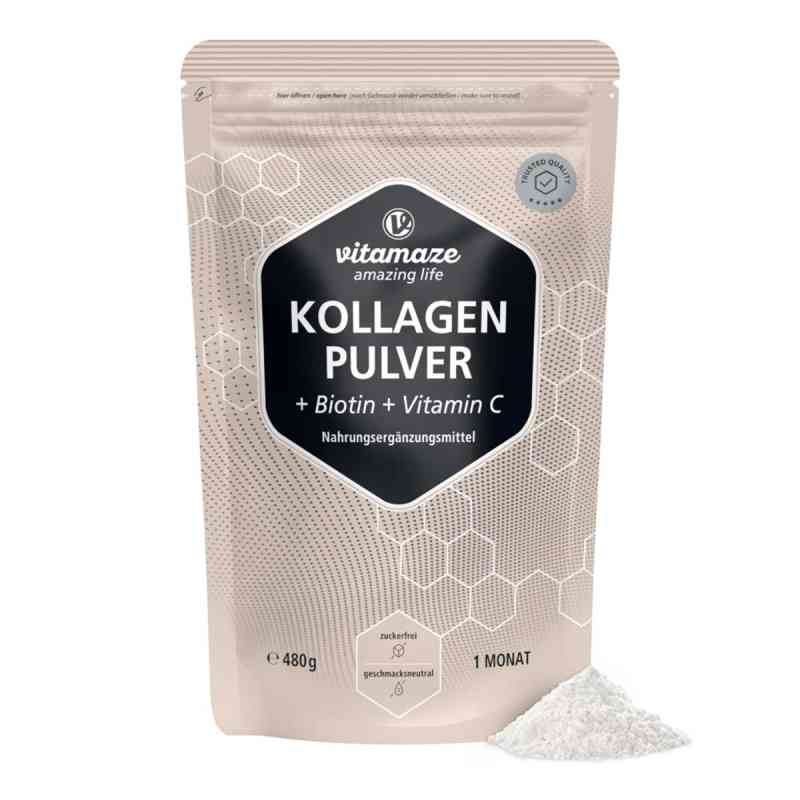 Kollagen Pulver + Biotin + Vitamin C 480 g von Vitamaze GmbH PZN 19690958