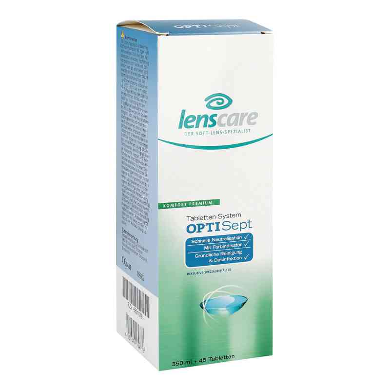 Lenscare Optisept Kombip.350 ml+45 Tabletten +1 Beh. 1 Pck von POLINELLI S.R.L. PZN 08801018