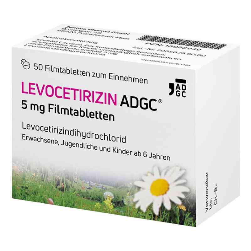 Levocetirizin ADGC 5 mg Filmtabletten 50 stk von Zentiva Pharma GmbH PZN 18082949