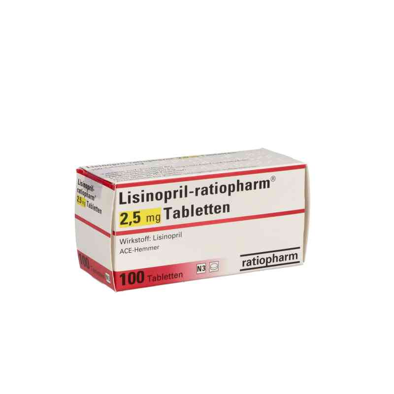 Lisinopril-ratiopharm 2,5mg 100 stk von ratiopharm GmbH PZN 00601403