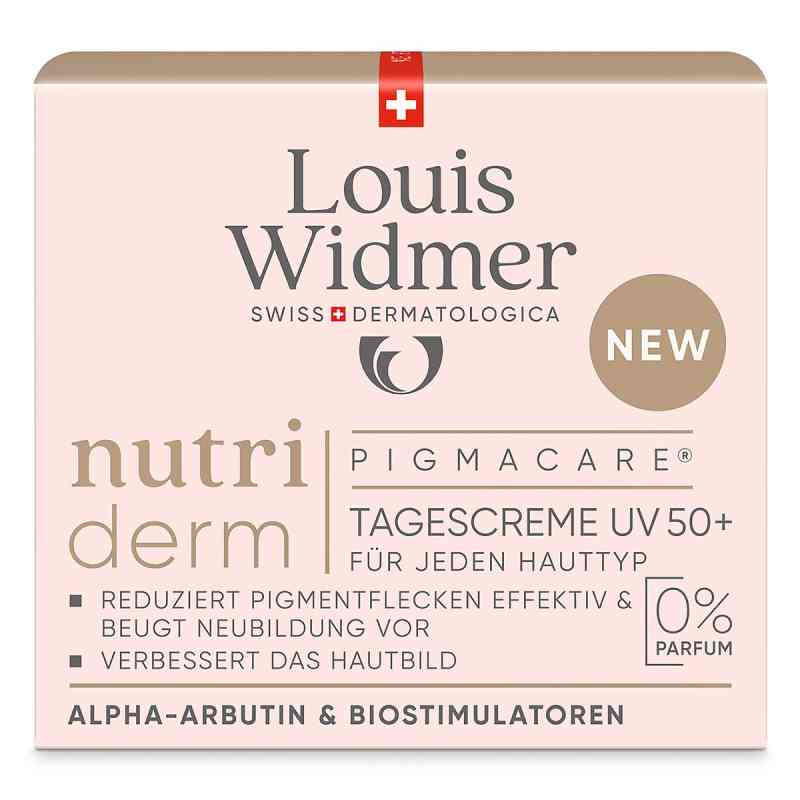 Louis Widmer nutriderm Pigmacare Tagescreme UV 50+ unparfümiert 50 ml von LOUIS WIDMER GmbH PZN 19337742