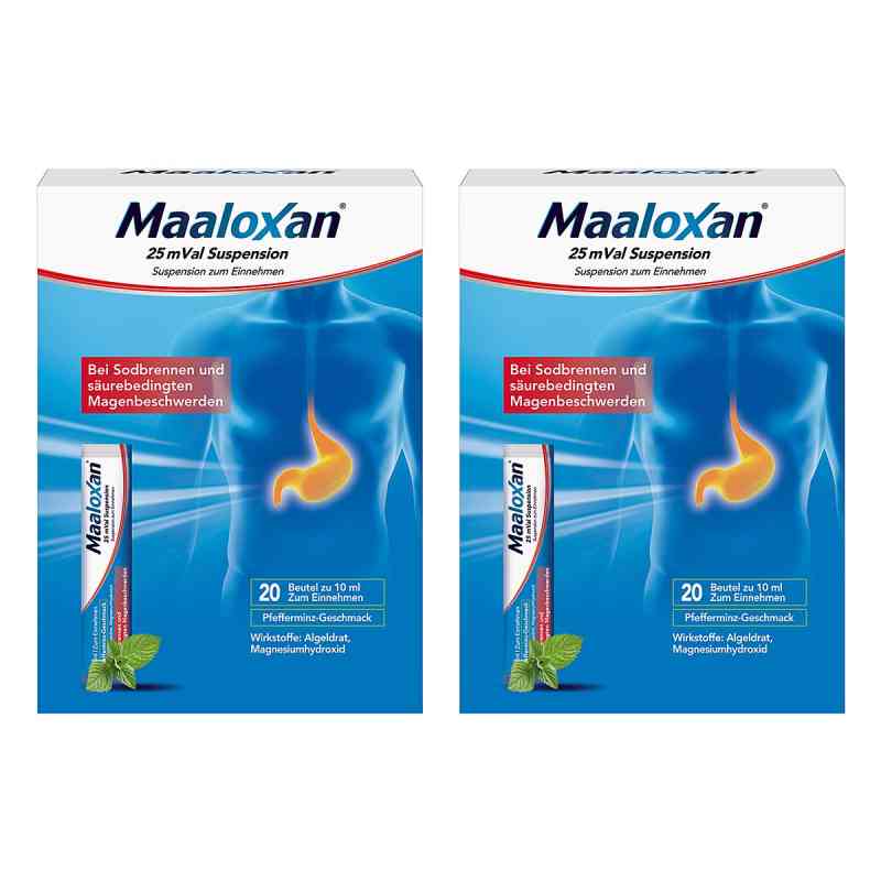 Maaloxan 25 Mval Suspension 2x20X10 ml von A. Nattermann & Cie GmbH PZN 08104467