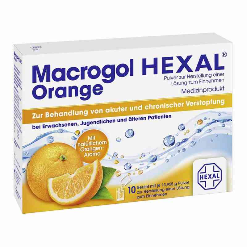 Macrogol Hexal Orange Plv.z.her.e.lsg.z.einn.btl. 10 stk von Hexal AG PZN 11553699