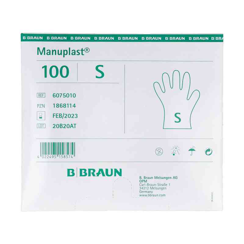 Manuplast Einmal Handschuhe Pe klein 100 stk von B. Braun Melsungen AG PZN 01868114