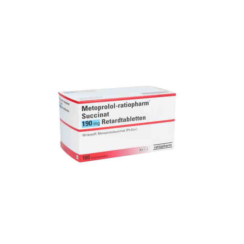 Metoprolol-ratiopharm Succinat 190mg 100 stk von ratiopharm GmbH PZN 00089709