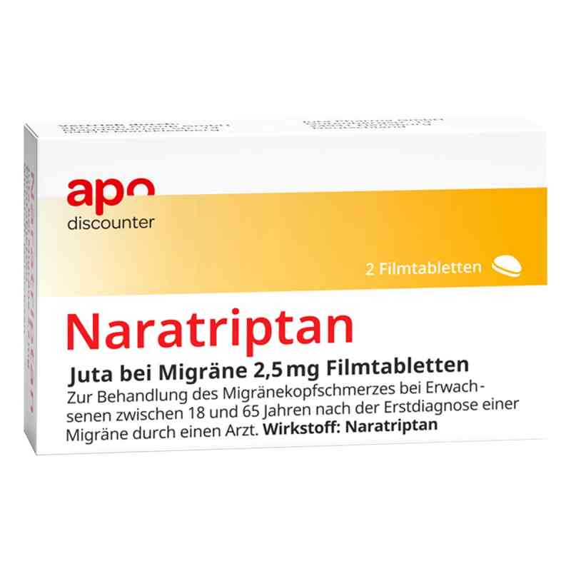 Naratriptan 2,5mg Schmerzmittel bei Migräne 2 stk von apo.com Group GmbH PZN 18110686