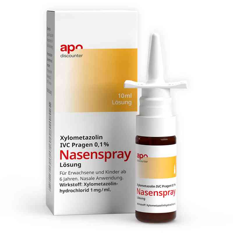 Nasenspray Xylometazolin 0,1 % Lösung von apodiscounter 10 ml von IVC Pragen GmbH PZN 19225546
