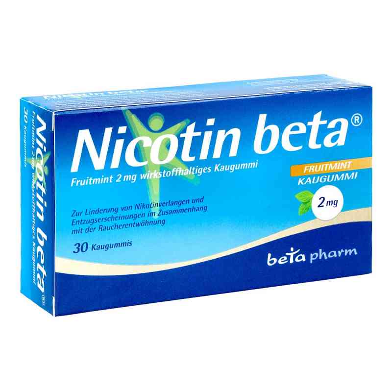 Nicotin Beta Fruitmint 2 Mg wirkstoffhaltiges Kaugummi 30 stk von betapharm Arzneimittel GmbH PZN 13162537