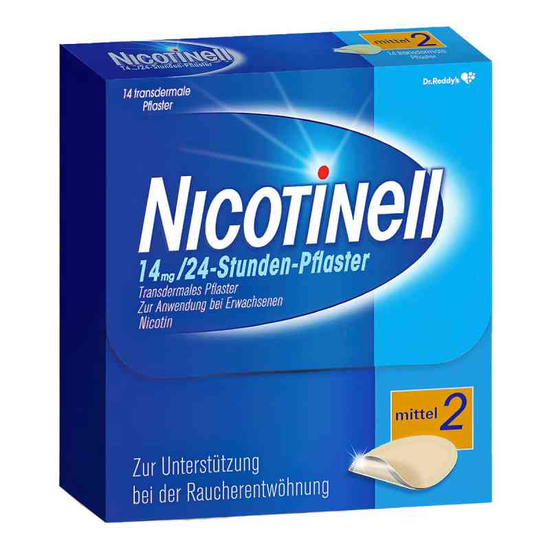 Nicotinell 14mg/24-Stunden-Nikotinpflaster, Mittel (2) 14 stk von Cooper Consumer Health Deutschland GmbH PZN 03764548