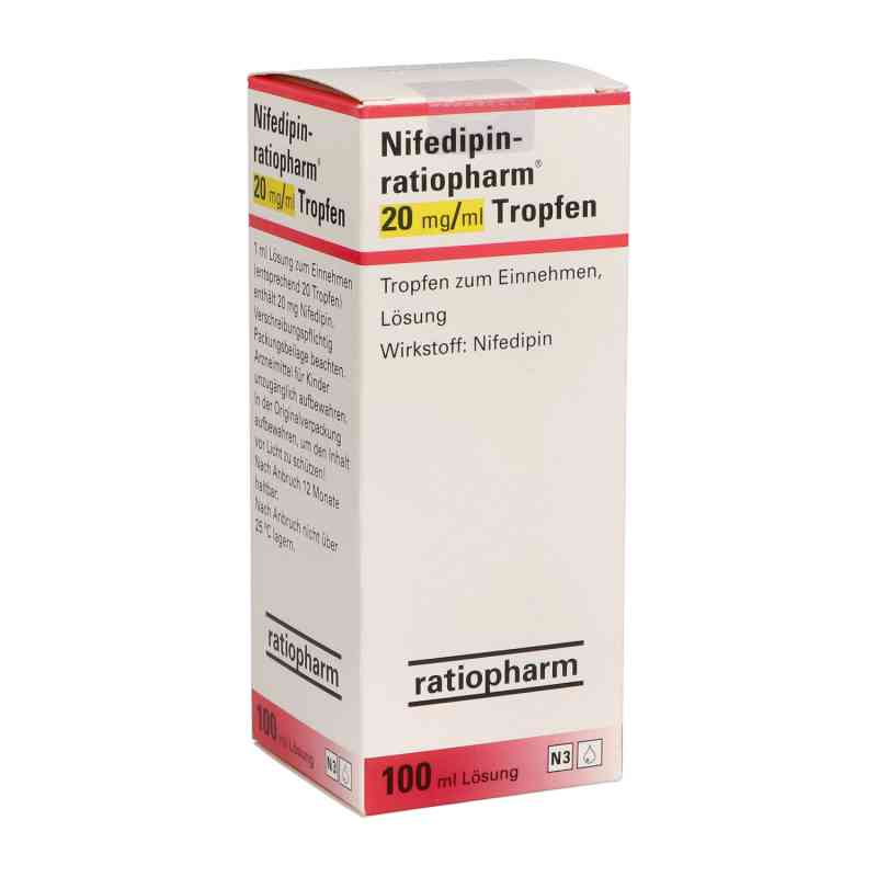 Nifedipin-ratiopharm 20 mg/ml Tropfen zum Einnehmen 100 ml von ratiopharm GmbH PZN 03552295
