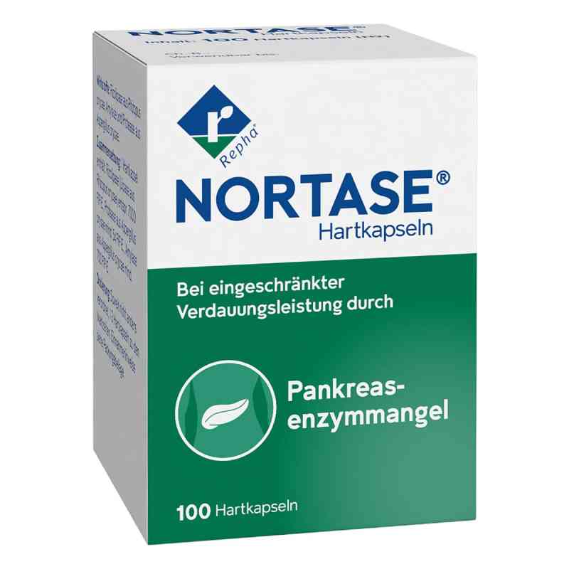 NORTASE - Verdauungsenzyme bei exokriner Pankreasinsuffizienz 100 stk von REPHA GmbH Biologische Arzneimittel PZN 01953707