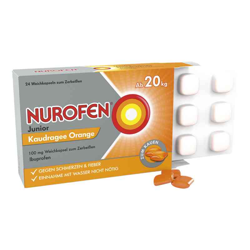 Nurofen Junior Kaudragee Orange 100 mg 24 stk von Reckitt Benckiser Deutschland GmbH PZN 13475265