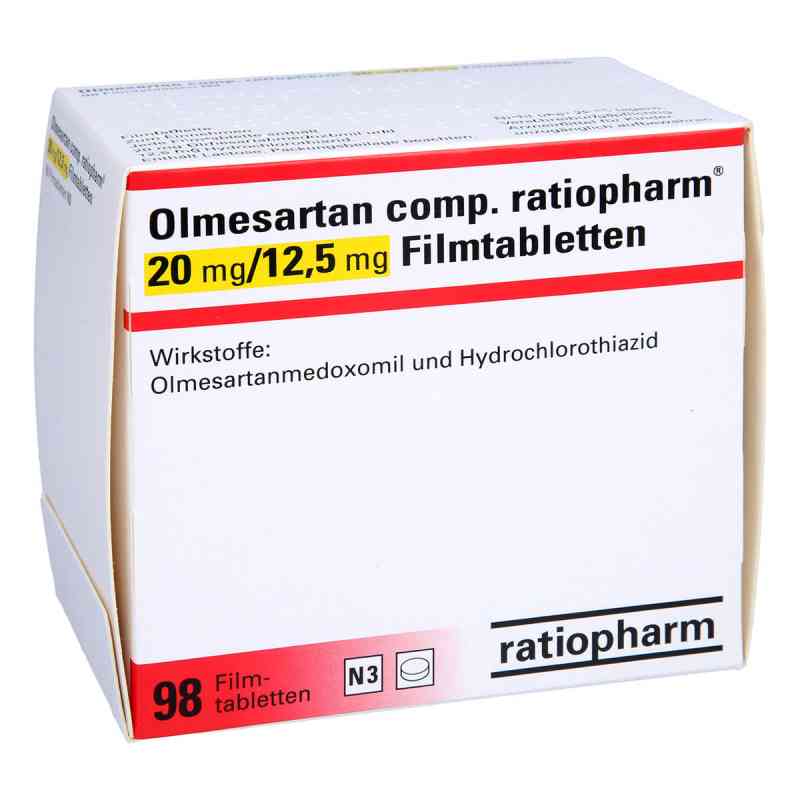 Olmesartan compositus ratiopharm 20/12,5 mg Filmtabletten 98 stk von ratiopharm GmbH PZN 12366634